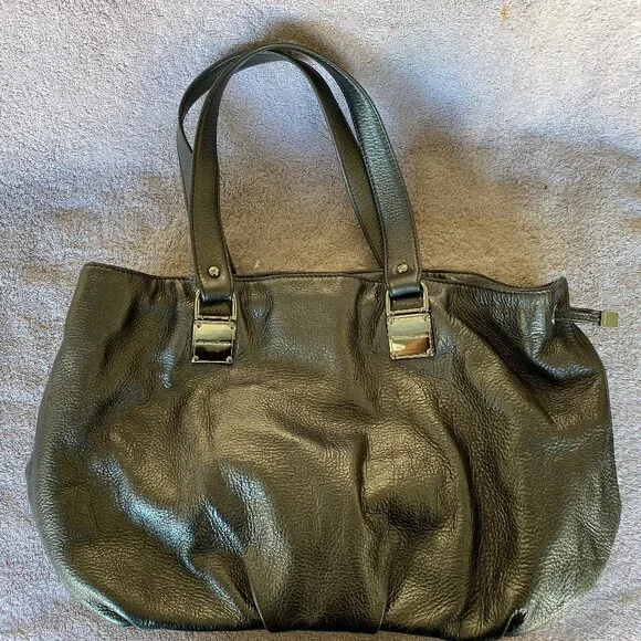 Michael Kors Black Pebbled Leather Drawstring Shoulder Tote Bag - Picture 8 of 8